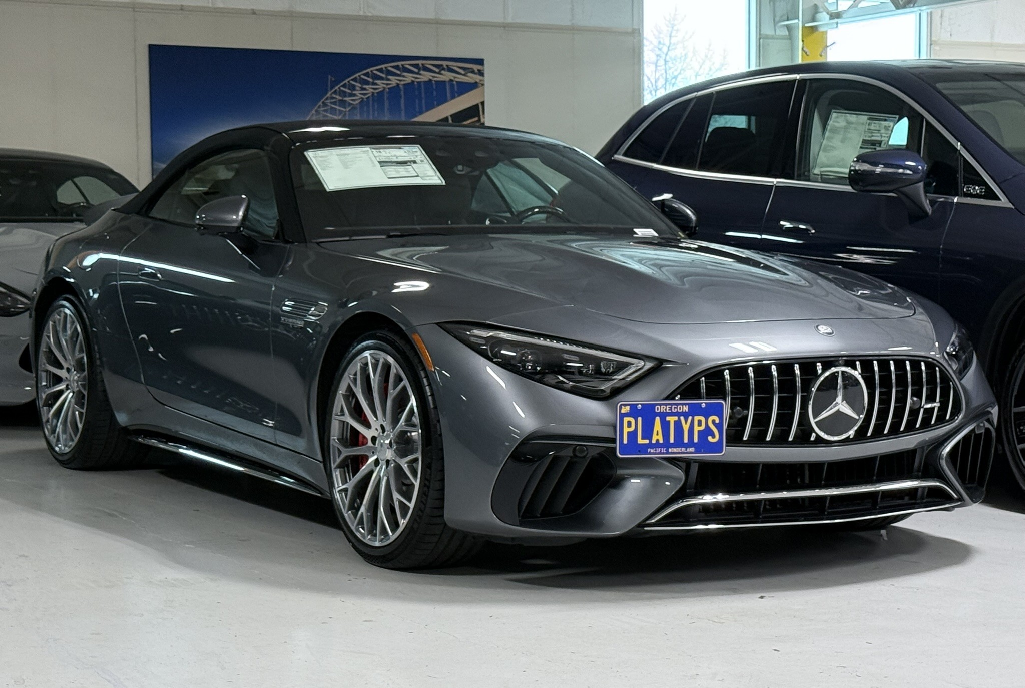 The Platypus License Plate Mount for Mercedes-Benz SL-Class R232 2022 to 2025 AMG