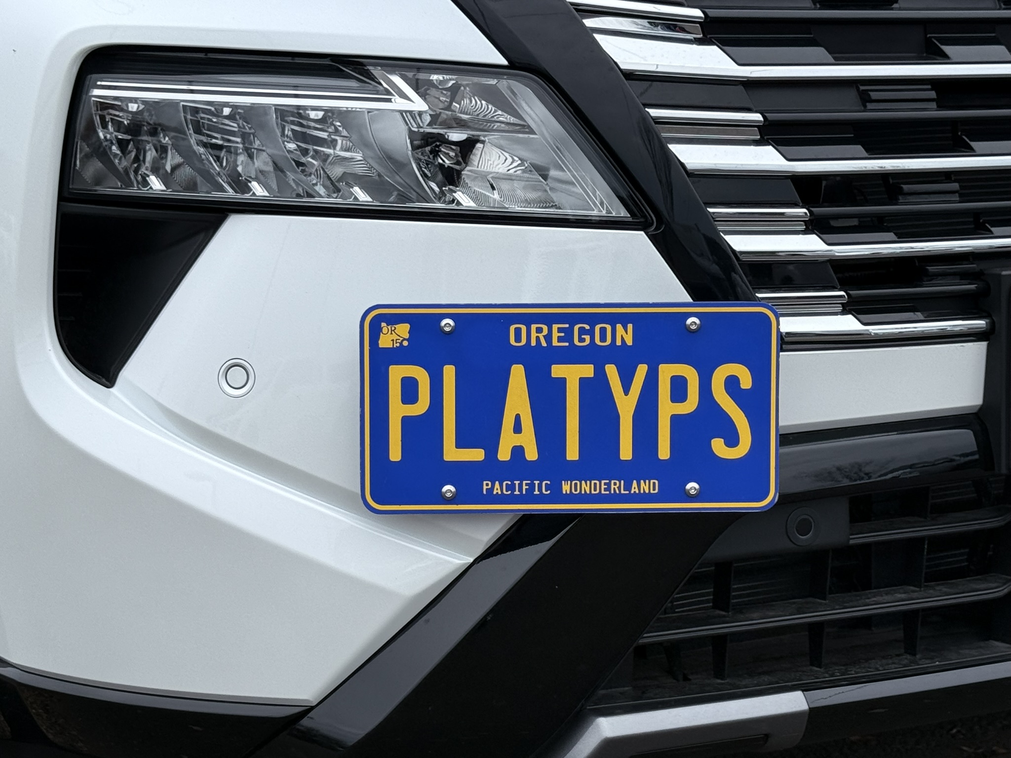 The Platypus License Plate Mount for Nissan Rogue 3rd gen T33 2021 to 2026 2024+ (Facelift)