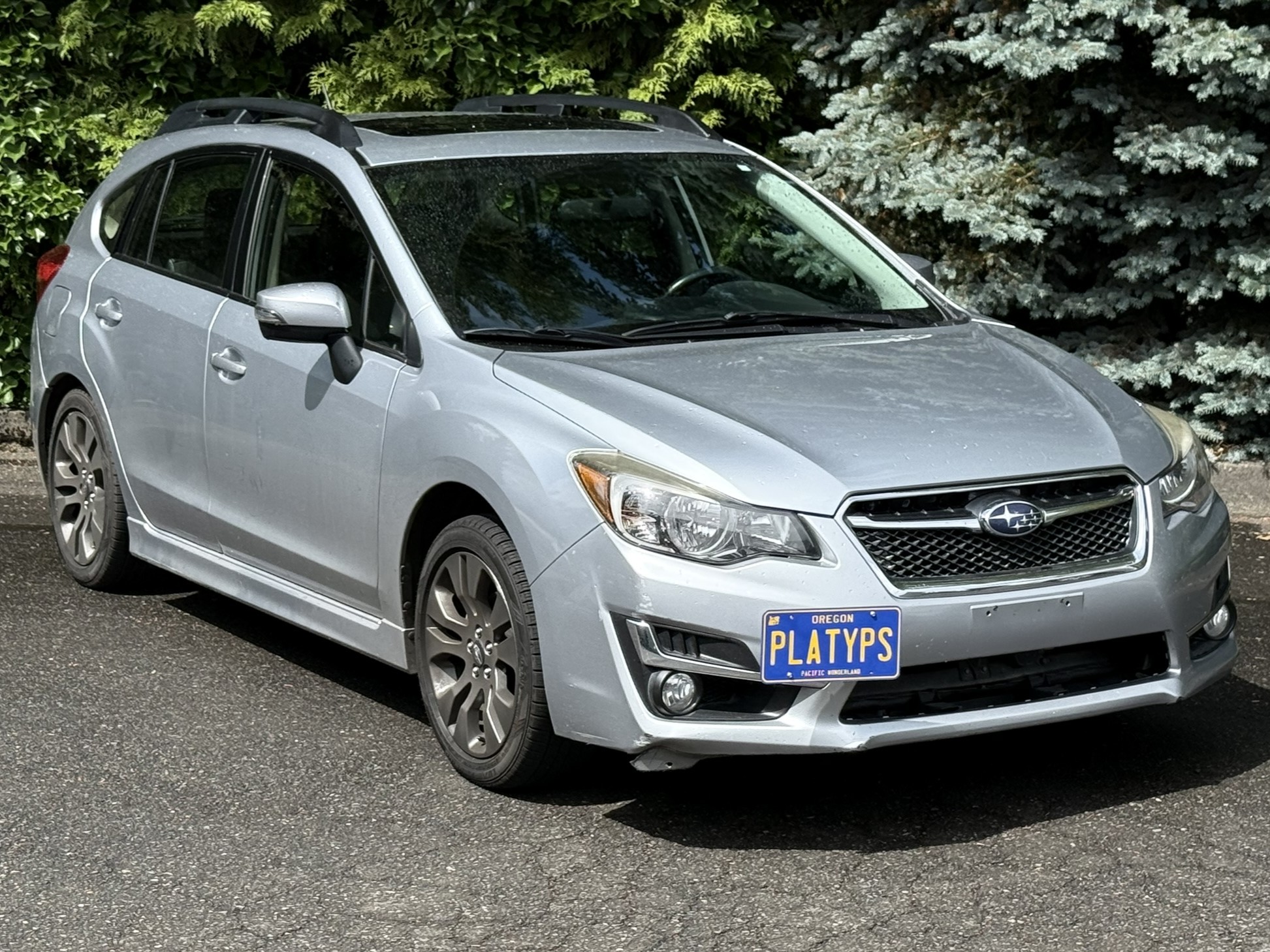 The Platypus License Plate Mount for Subaru Impreza 4th gen GP/GJ 2012 to 2016