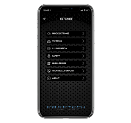 The settings screen in the Shiftpower app