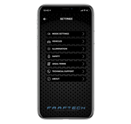 The settings screen in the Shiftpower app