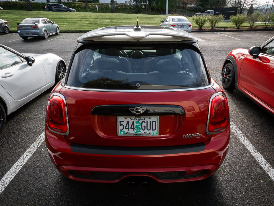 The CravenSpeed Vinyl Rear Bumper Protector installed on a MINI Cooper S F56