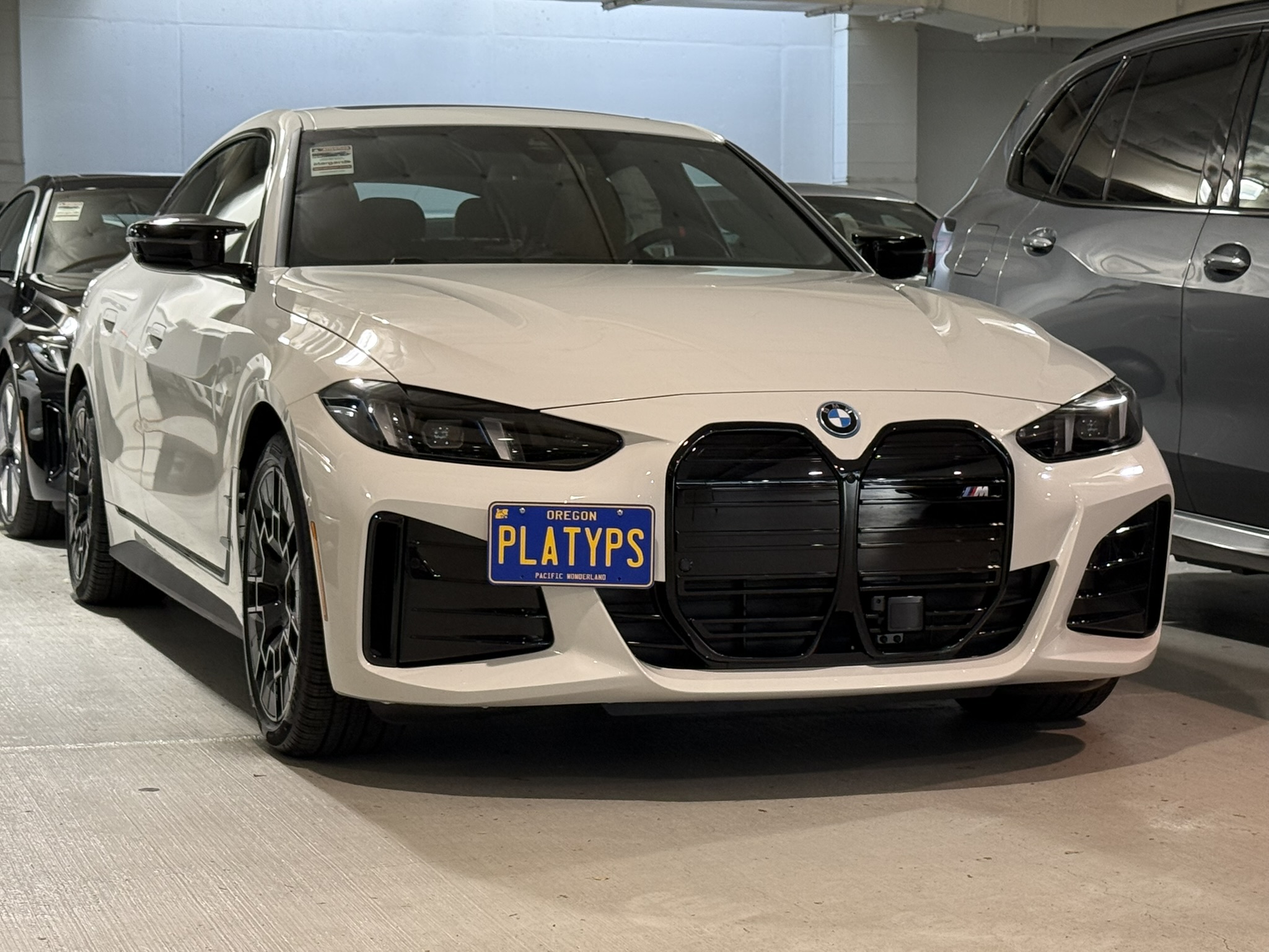 The Platypus License Plate Mount for BMW i4 2022 to 2025 M50