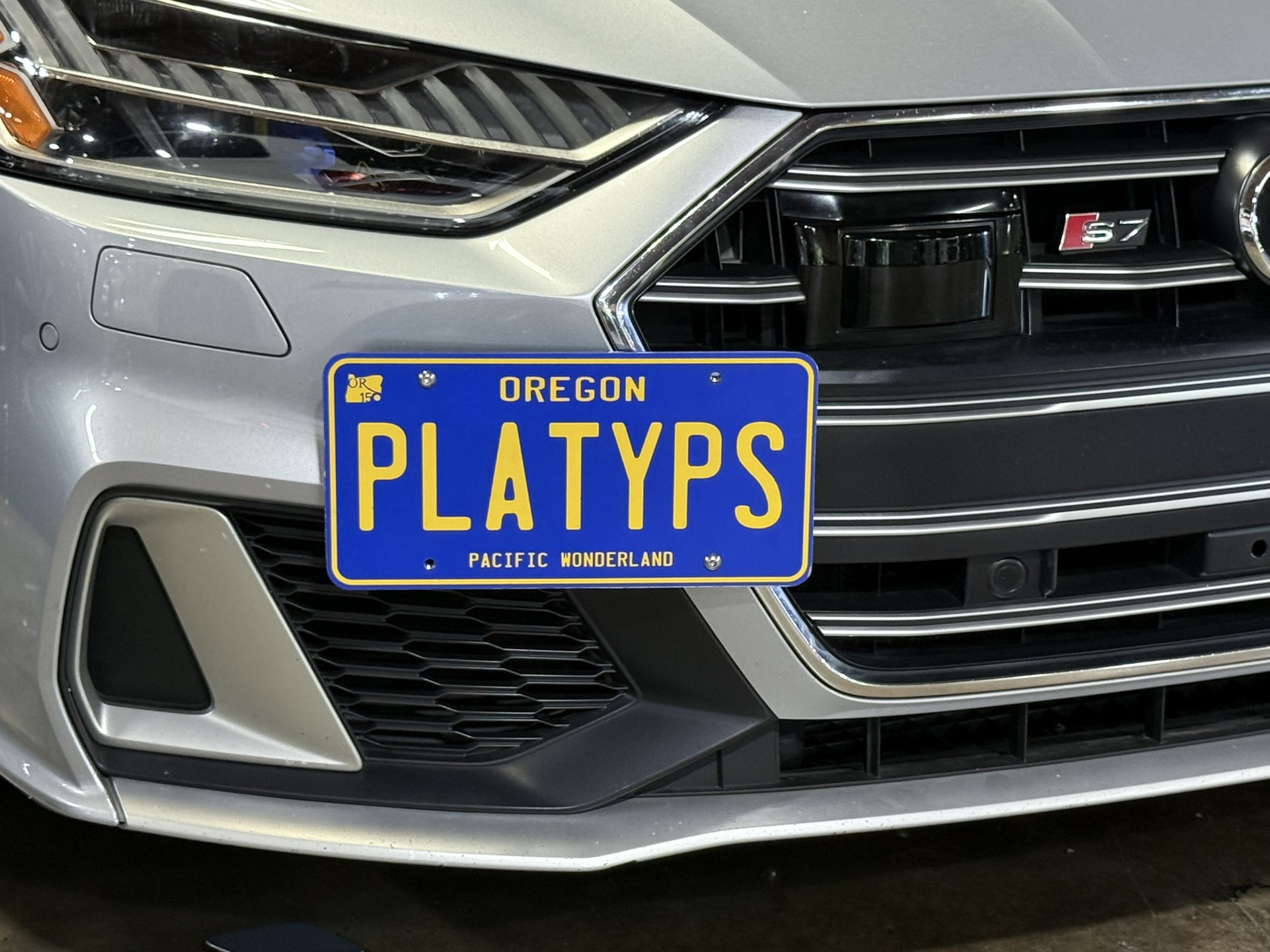 The Platypus License Plate Mount for Audi S7 C8-4K 2019 to 2025