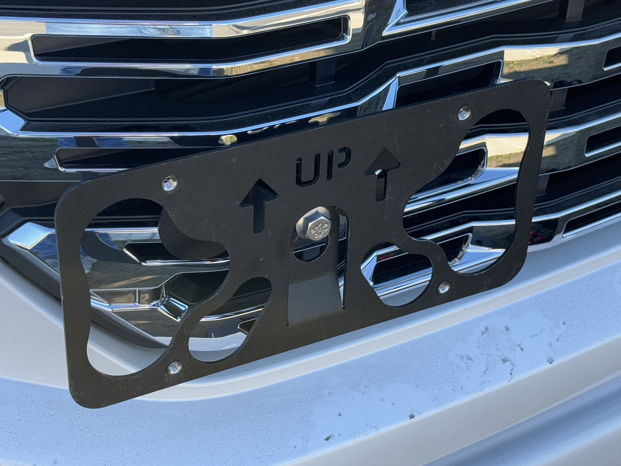 The Platypus License Plate Mount for GMC Sierra 1500 5th gen 2019 to 2025 Denali