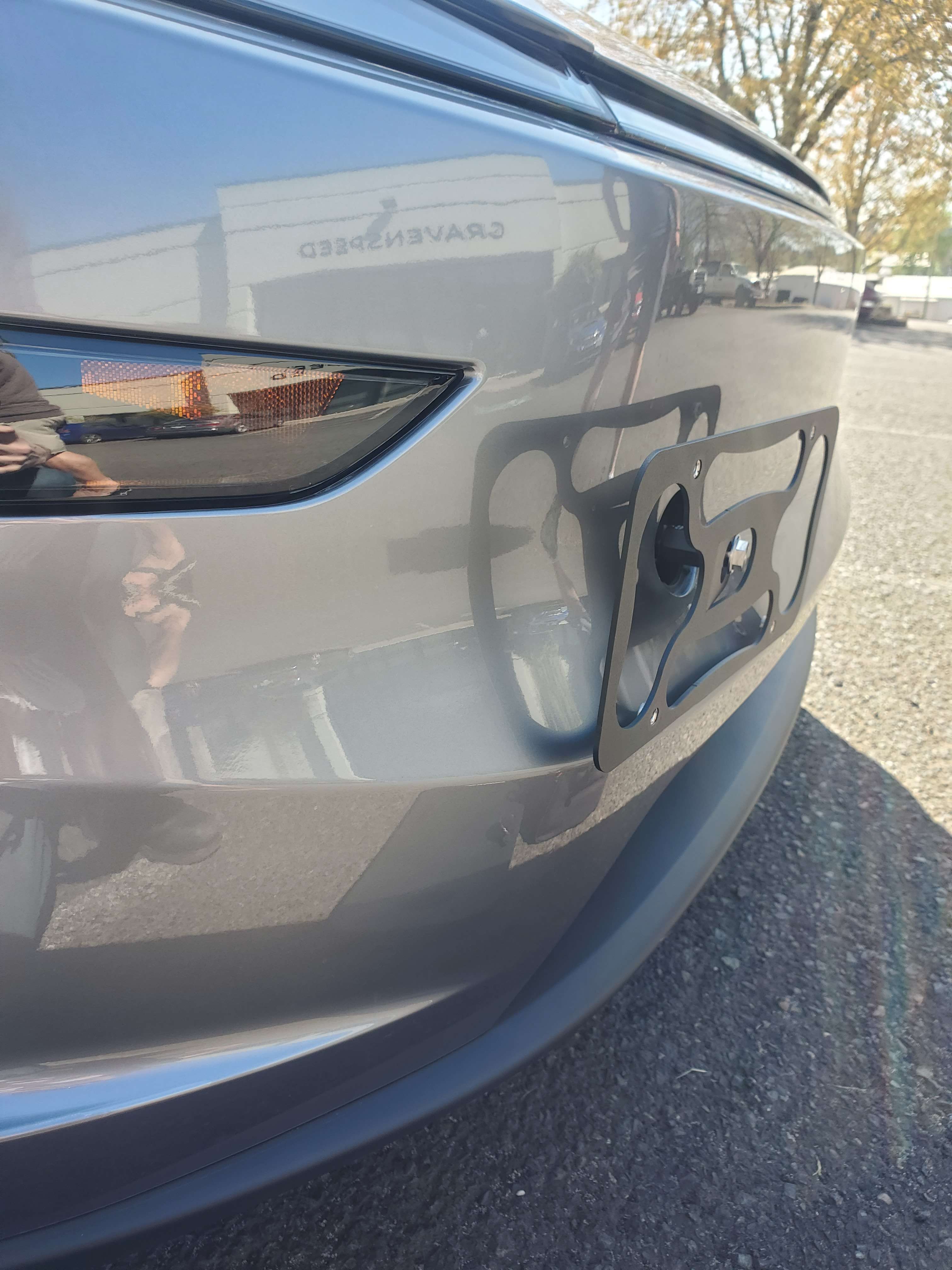 The Platypus License Plate Mount for Tesla Model Y Juniper 2026 to 2028