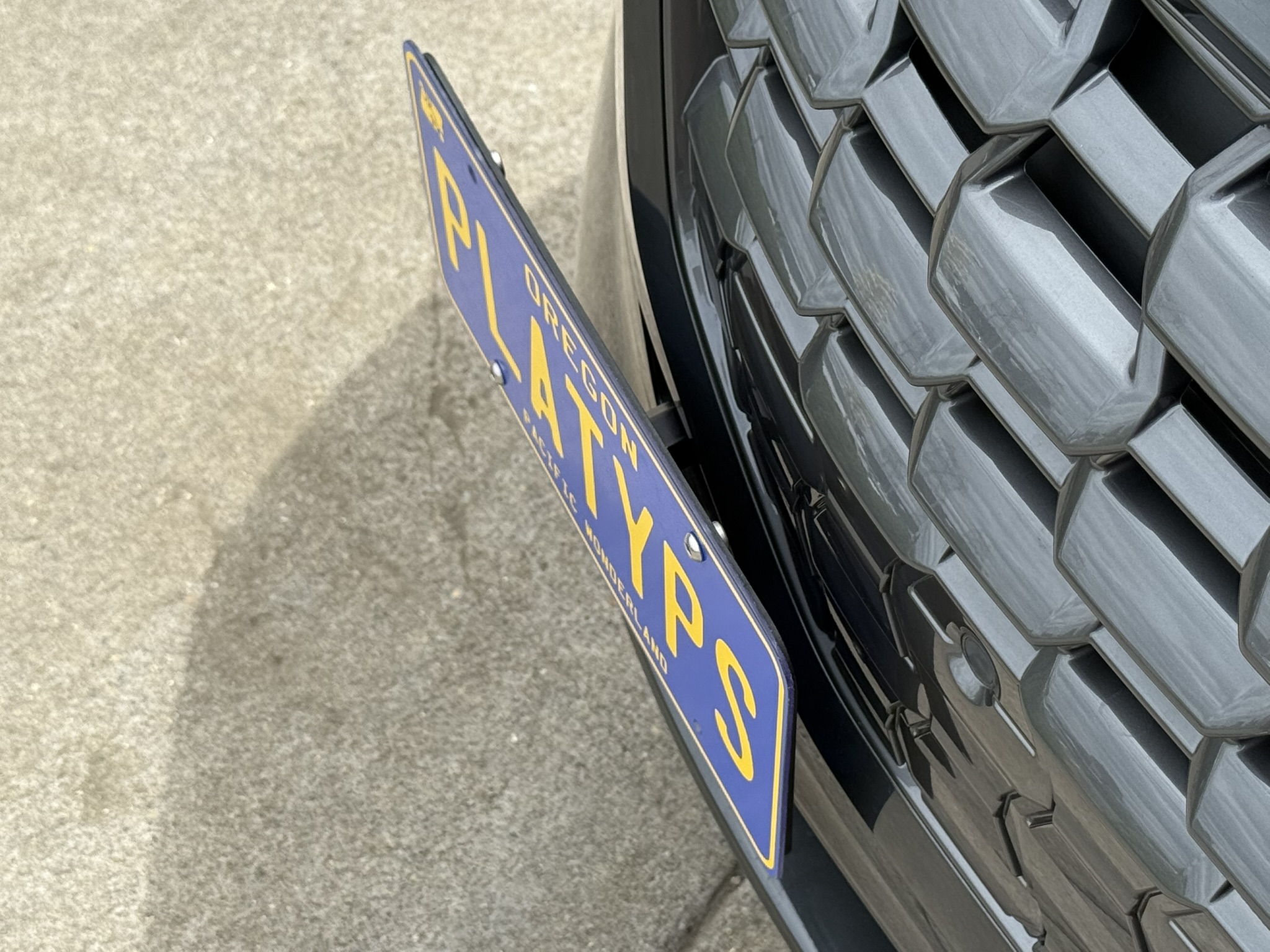 The Platypus License Plate Mount for Audi Q5 3rd gen 2025 to 2026 All New Audi Q5