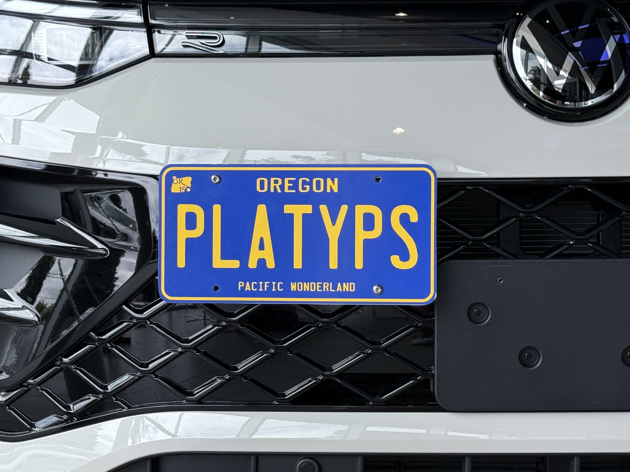 The Platypus License Plate Mount for Volkswagen Tiguan 3rd gen 2025 to 2026