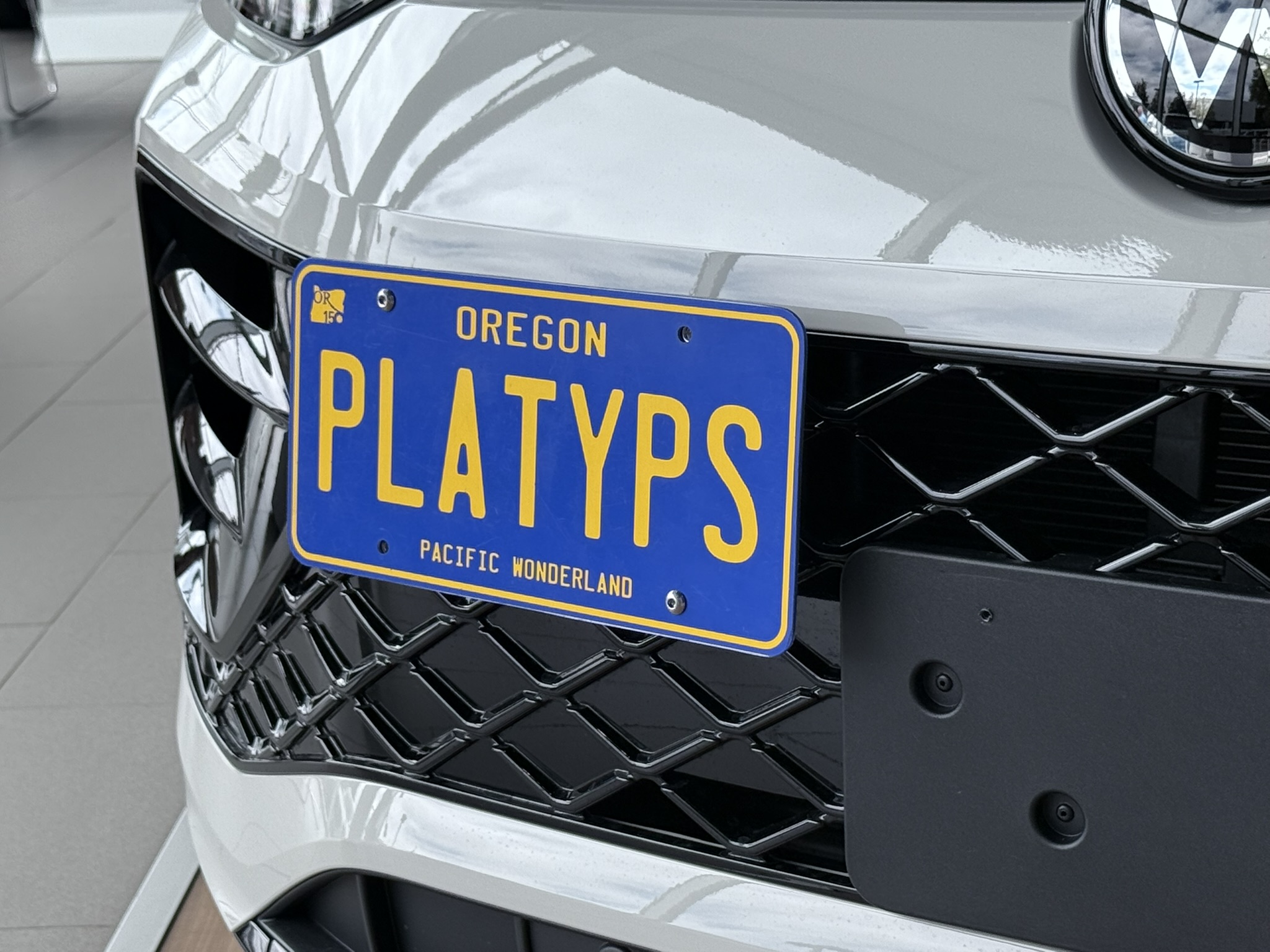 The Platypus License Plate Mount for Volkswagen Tiguan 3rd gen 2025 to 2026