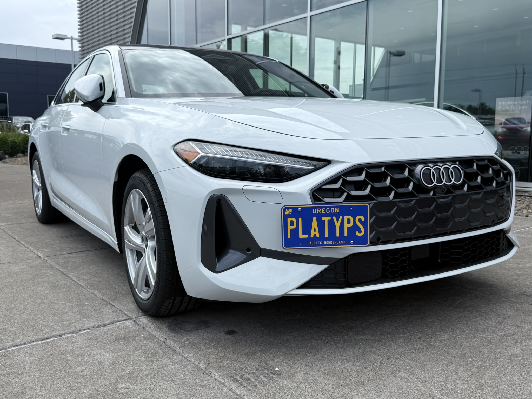 The Platypus License Plate Mount for Audi A5 All-new 3rd gen 2025 to 2026