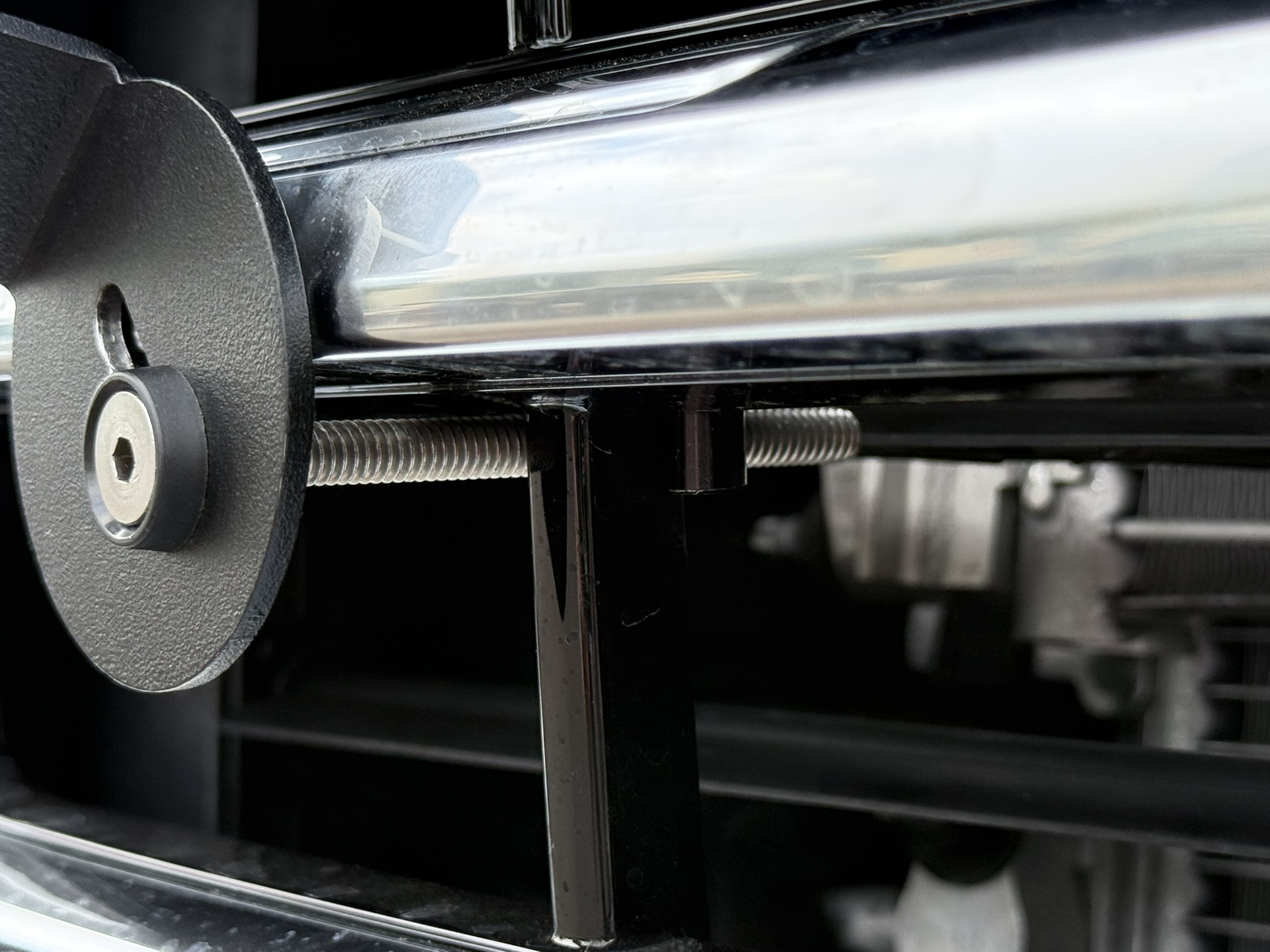 The Platypus License Plate Mount installed on a 2025 Chevrolet Silverado HD High Country. 