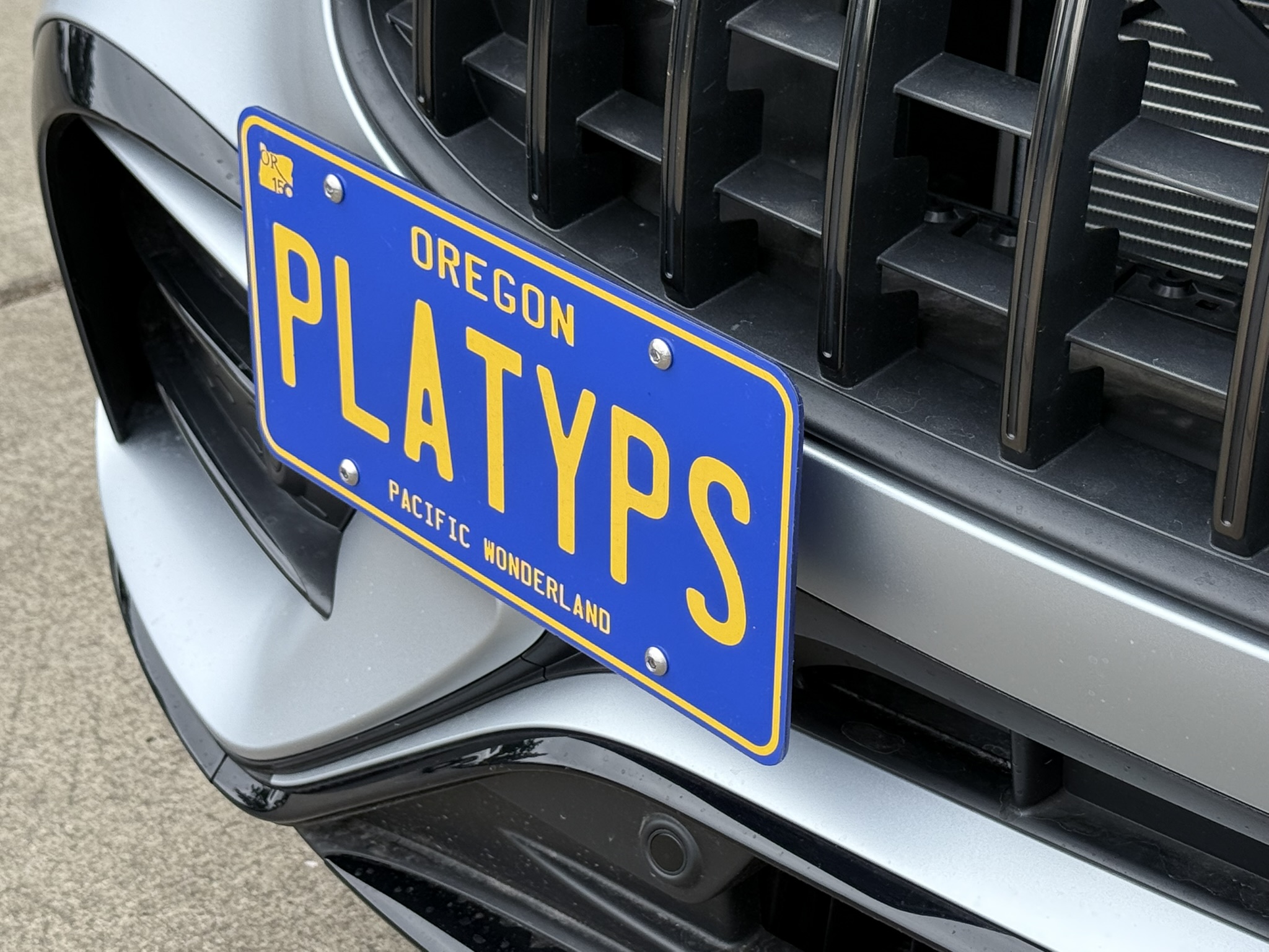 The Platypus License Plate Mount for Mercedes-Benz GLC-Class Coupe 2nd gen C254 2023 to 2026 AMG