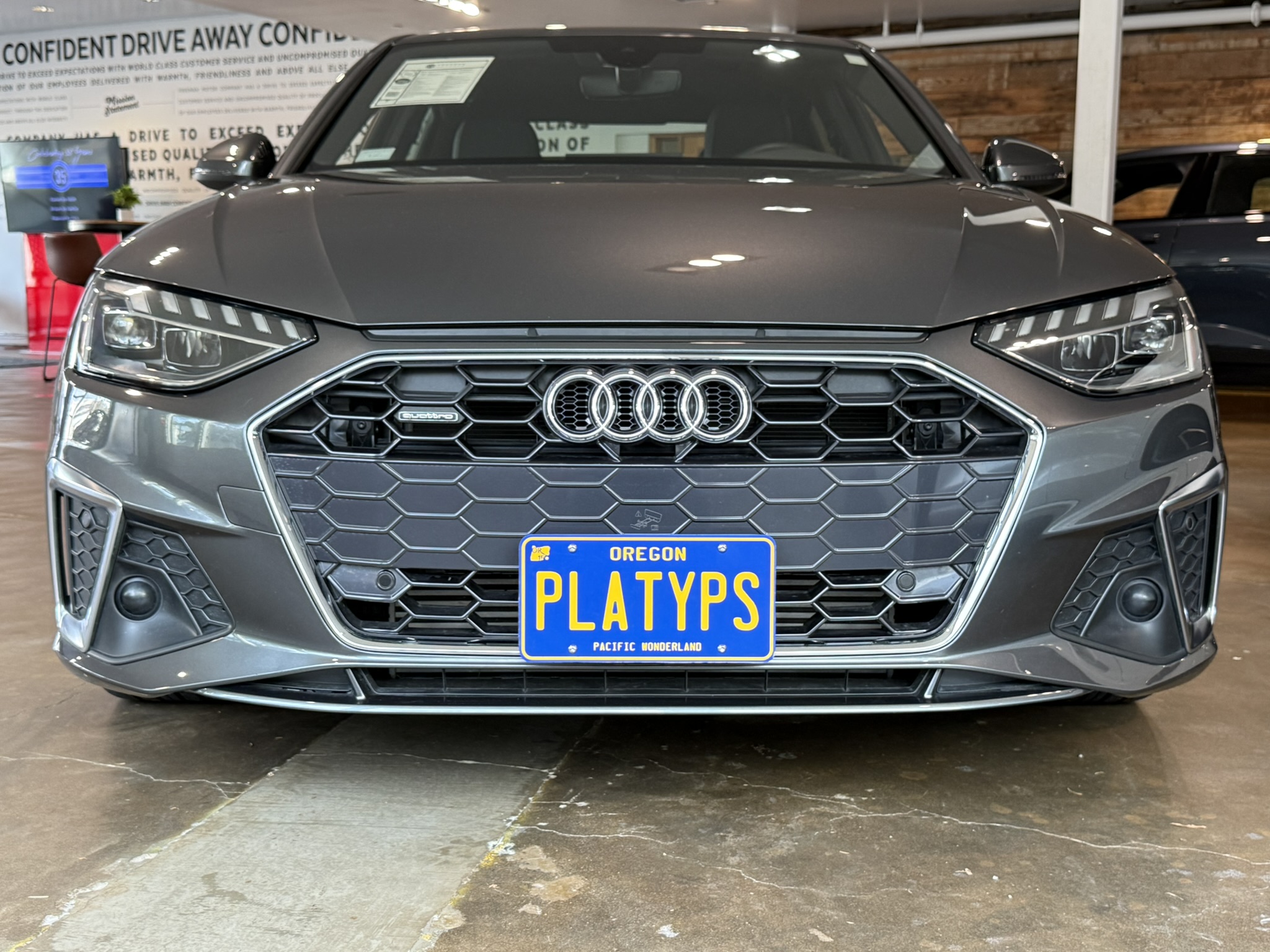 The Platypus License Plate Mount for Audi A4 B9 - 8W 2017 to 2025 2020-2025 (Facelift)