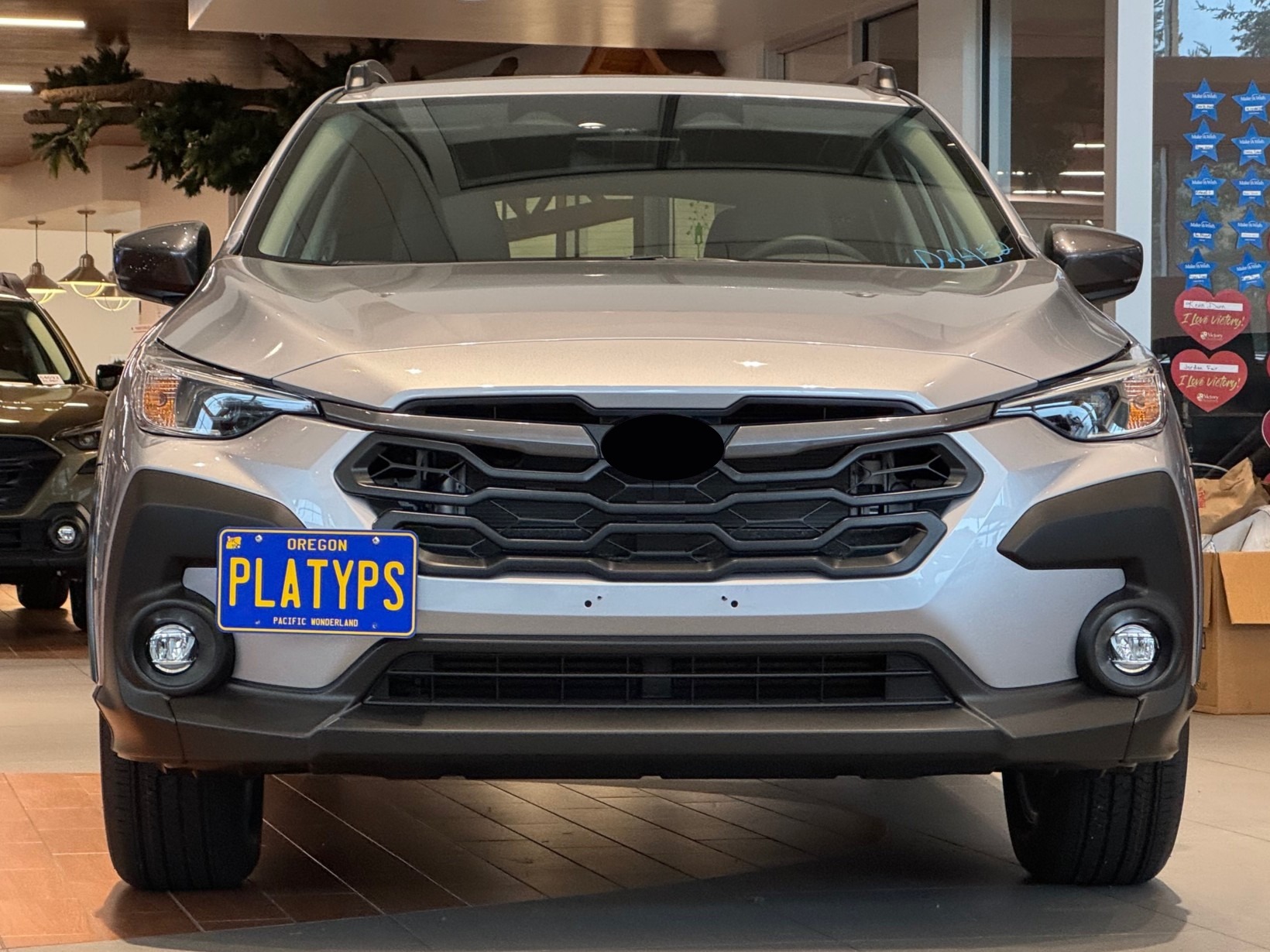 The Platypus License Plate Mount for Subaru Crosstrek 3rd gen GU 2024 to 2026