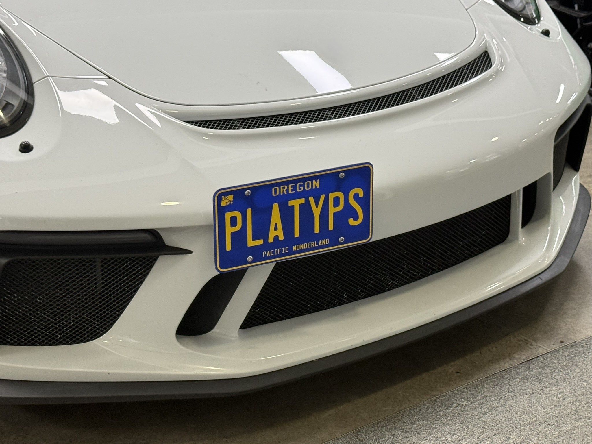 The Platypus License Plate Mount for Porsche 911 991 2012 to 2019 991.2 GT3 & GT3 RS