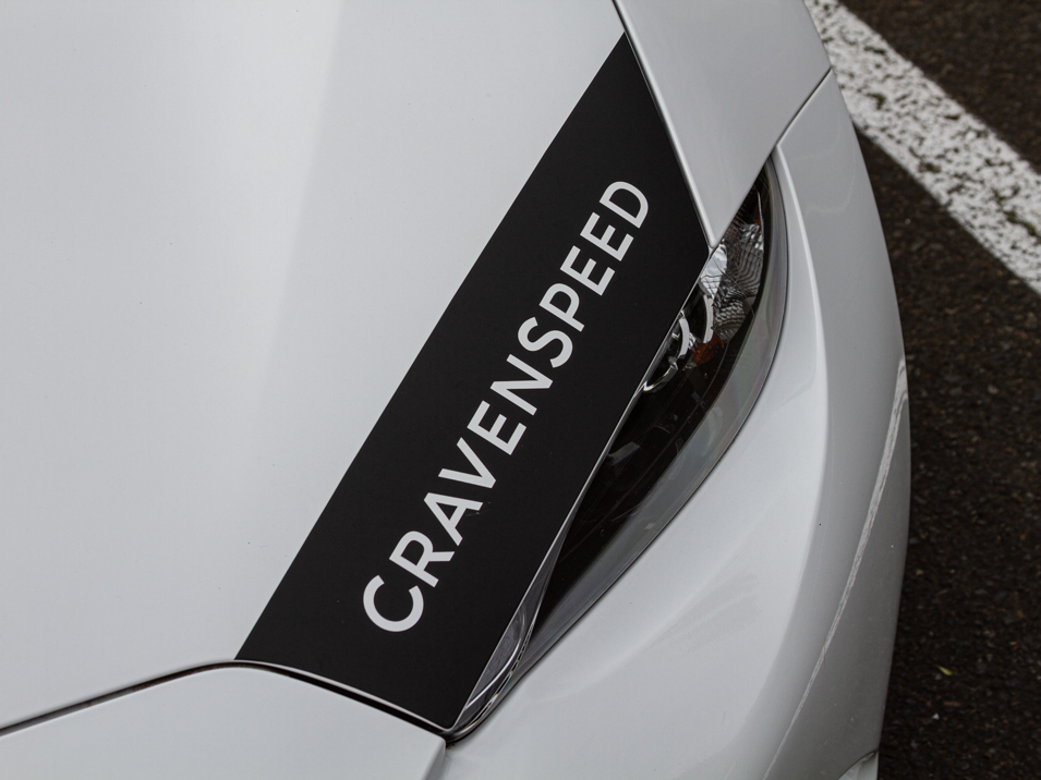 The CravenSpeed Graphics Kit installed on a white 2016 ND Miata.