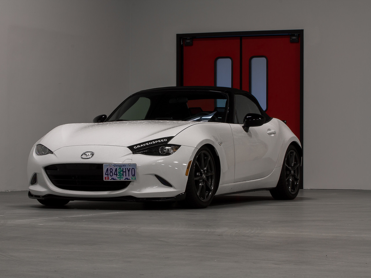 The Platypus License Plate Mount installed on a ND MX-5 Miata