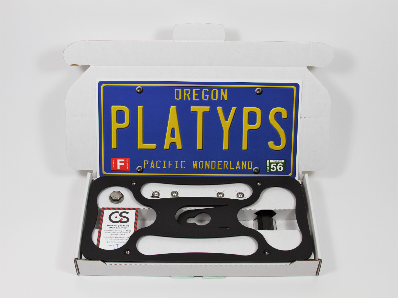 The Platypus License Plate Mount packaging