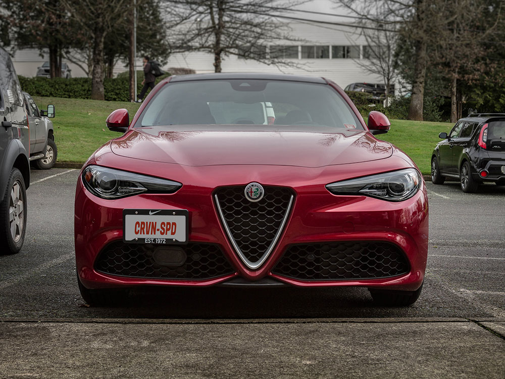 The Platypus License Plate Mount for Alfa Romeo Giulia 2017 to 2024