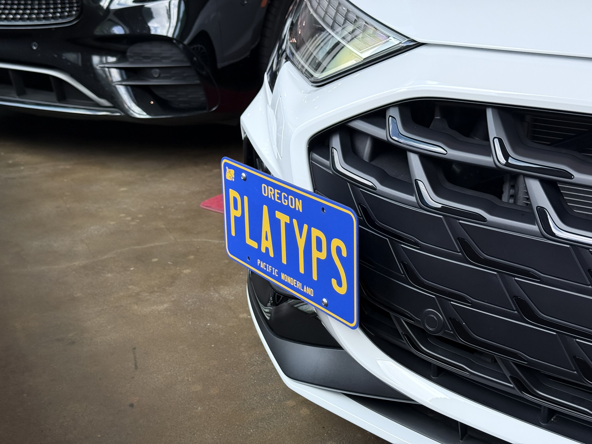 The Platypus License Plate Mount installed on the refreshed 2025 Audi S3 