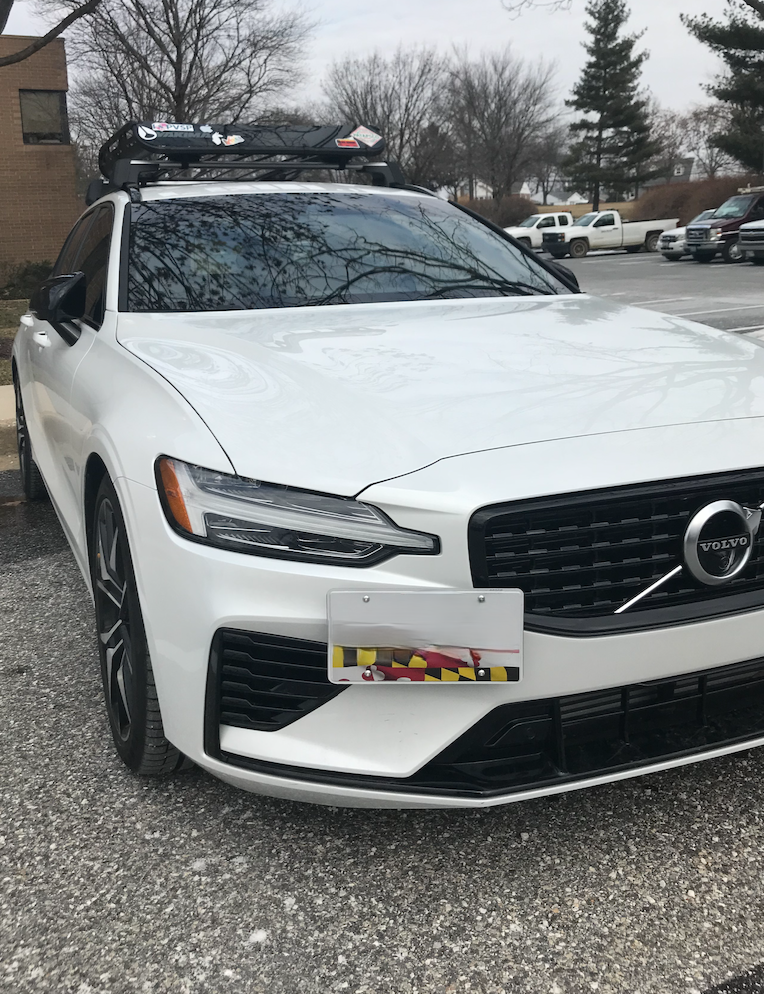 The Platypus License Plate Mount for Volvo V60 Cross Country 3rd gen 2020 to 2025