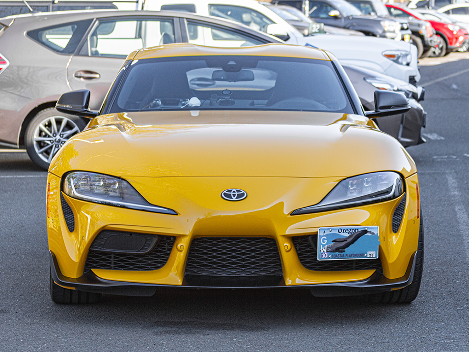 The Platypus License Plate Mount for Toyota GR Supra 5th gen A90 2020 to 2024