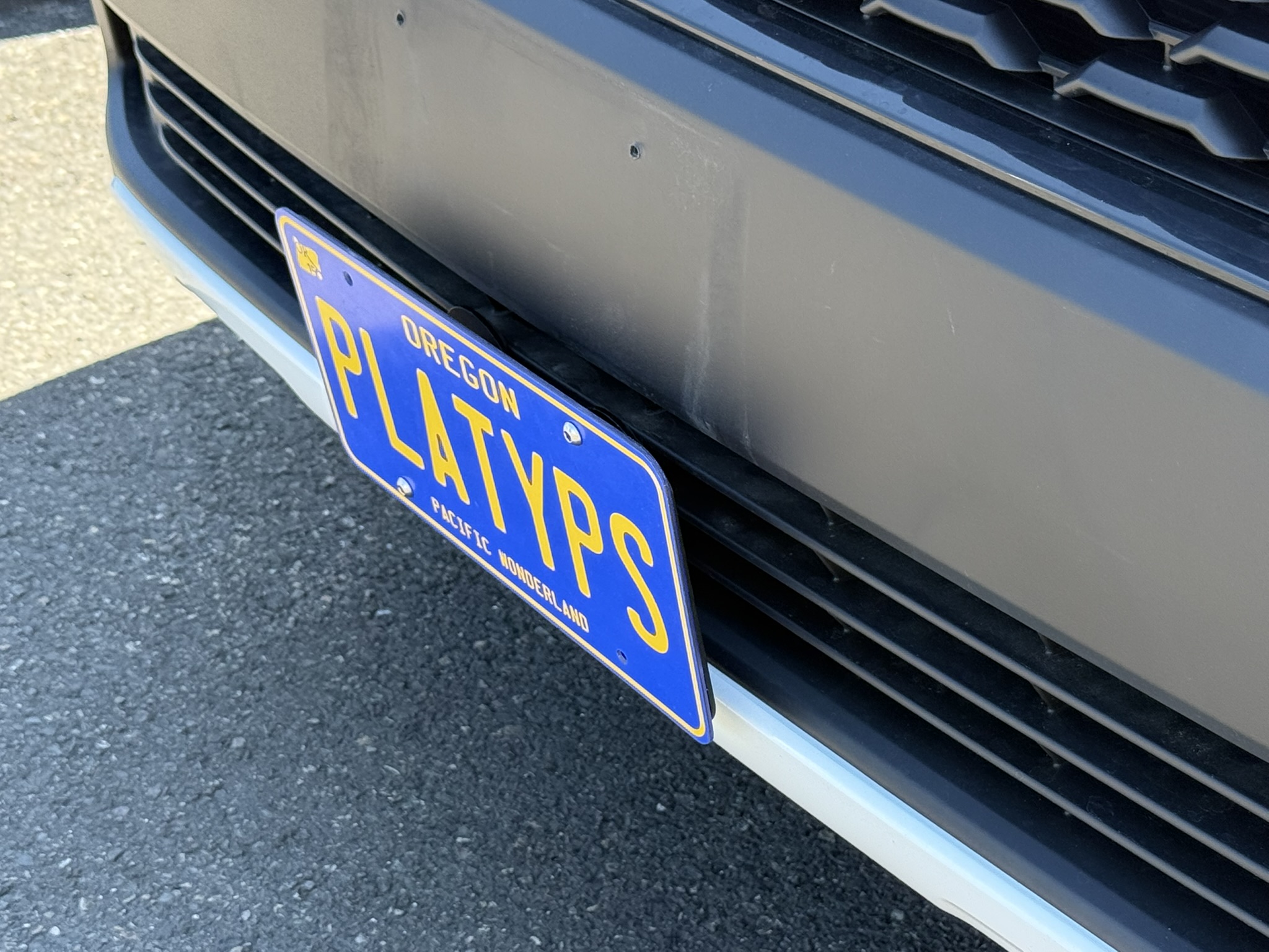 The Platypus License Plate Mount for Toyota Corolla Cross 2022 to 2025
