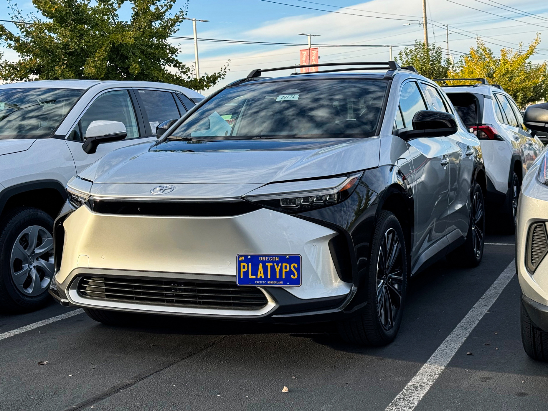 The Platypus License Plate Mount for Toyota bZ4X 2023 to 2024