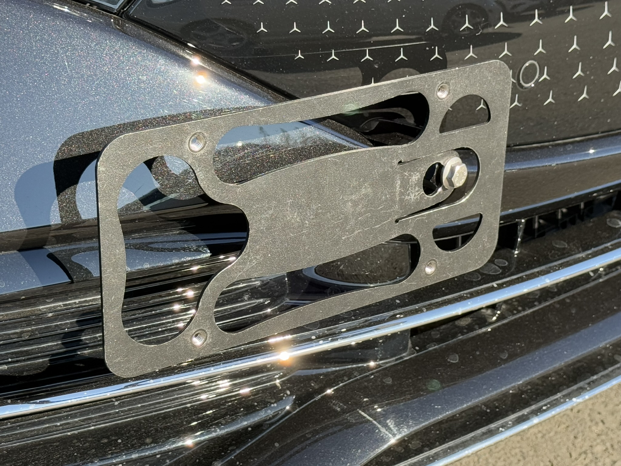 The Platypus License Plate Mount for Mercedes-Benz EQS 2022 to 2024 Base