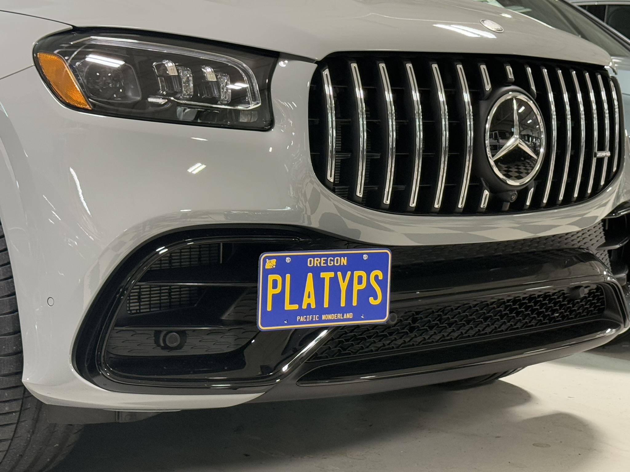 The Platypus License Plate Mount for Mercedes-Benz GLS-Class 3rd gen X167 2020 to 2026 2024+ (Facelift) GLS 450, AMG GLS 63