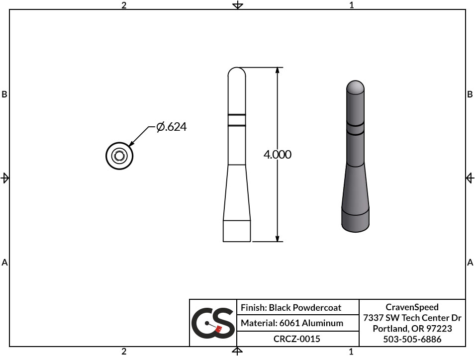 Image to Show Scale for CRCZ-0015 The Original Stubby Antenna for 1998-2019 Harley-Davidson Electra Glide