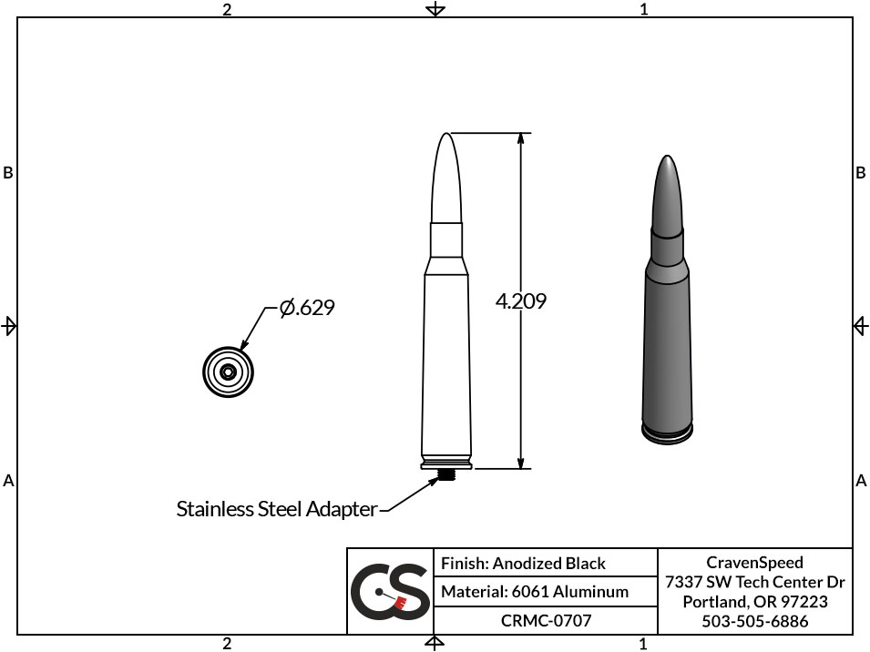 Image to Show Scale for CRMC-0707 Bullet Style Stubby Antenna for 2006-2009 Pontiac Solstice