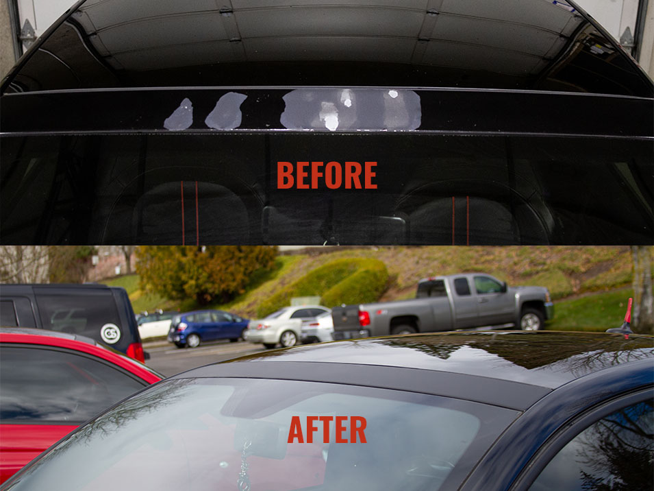 CravenSpeed Vinyl Roof Trim Protector Before and After Shots
