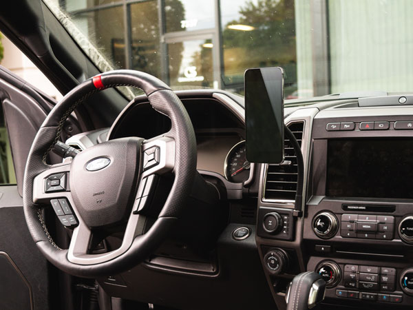 The Gemini Phone Mount installed in a Ford F-150