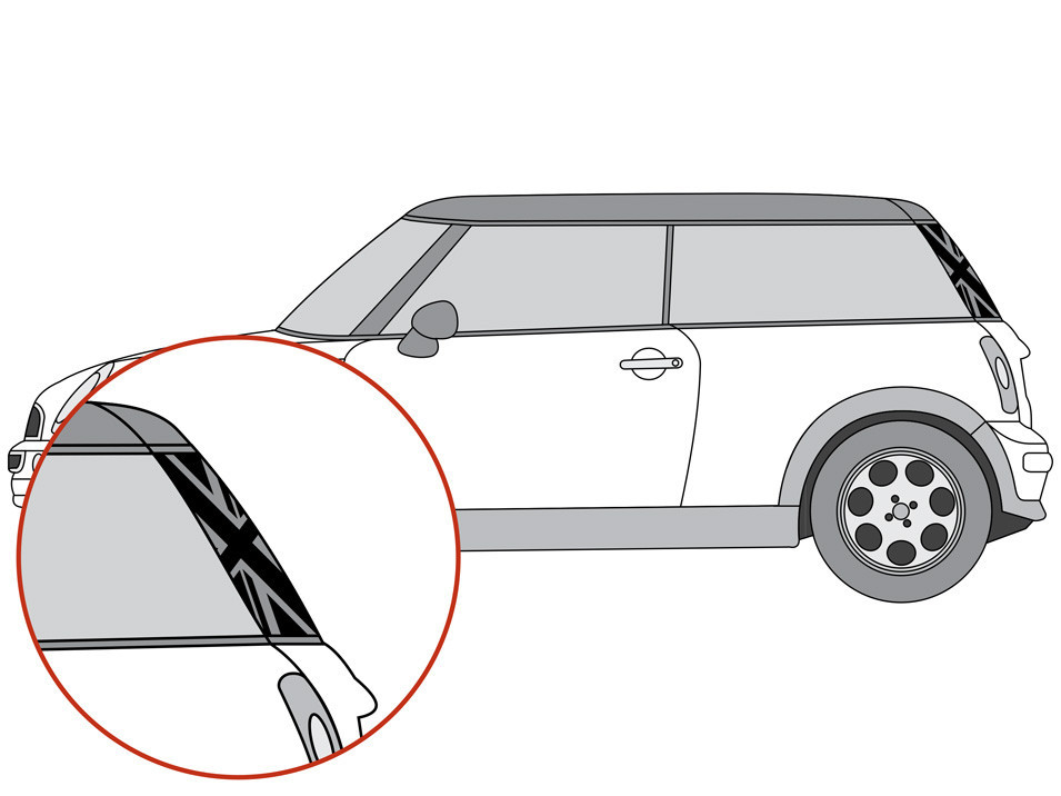 Decal Sets for MINI Cooper R53 2001 to 2006 Union Jack C-Pillar