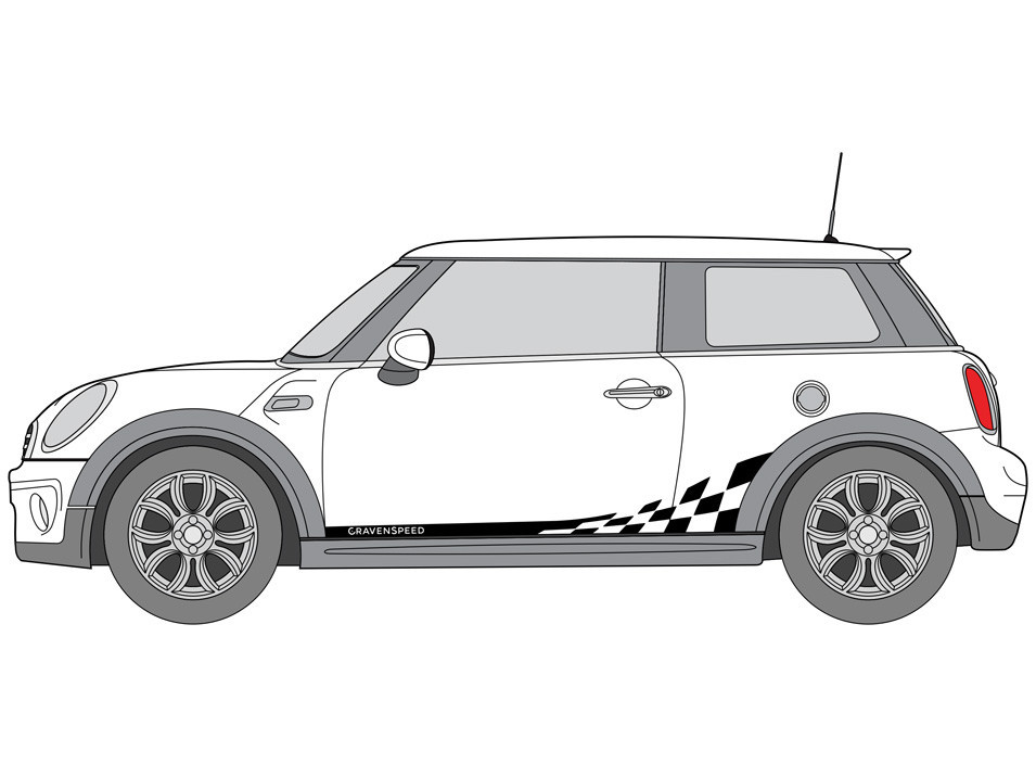 Mini cooper side stripes discount