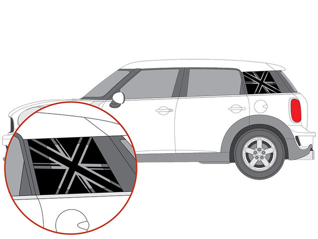 Mini R60 Decals Decal Sets for MINI Countryman R60 2011 to 2016 Union Jack Rear Quarter ...