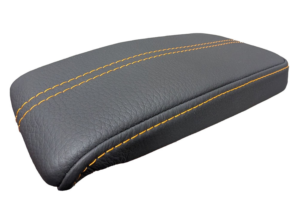 TFS Black Leather Center Armrest Cover For Skoda Rapid (NH) 2012+ - Replacement MAL Cover