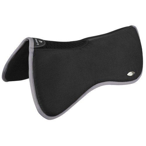 LeMieux Wither Relief Memory Foam Half Pad

Superb low profile memory foam supports the saddle and evenly distributes the riders weight and pressure. The panels of the saddle bed into the foam, which becomes more malleable and complient as it warms up. This in turn increases stability and reduces unwanted movement - no unsightly straps required

The carbon mesh spine insert ensures optimum wither relief and air flow as the pad's high wither shape reduces pressure. Contrasting binding, metal motif and pu leather detail make this a very stylish half pad. Suitable for use with a variety of saddle models.

LeMieux Washing Instructions:
- Machine washable on a normal 30 degree cycle.
- Advised to wash in a wash bag
- Pull into correct shape whilst damp to maintain shape during drying.
- Can be ironed on low heat.
- Air dry, do not tumble dry.