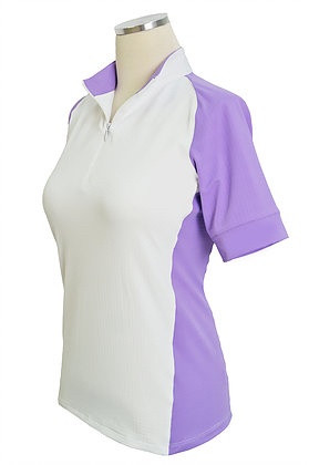 EIS Cool Women's Short Sleeve Shirt - White/Lavender