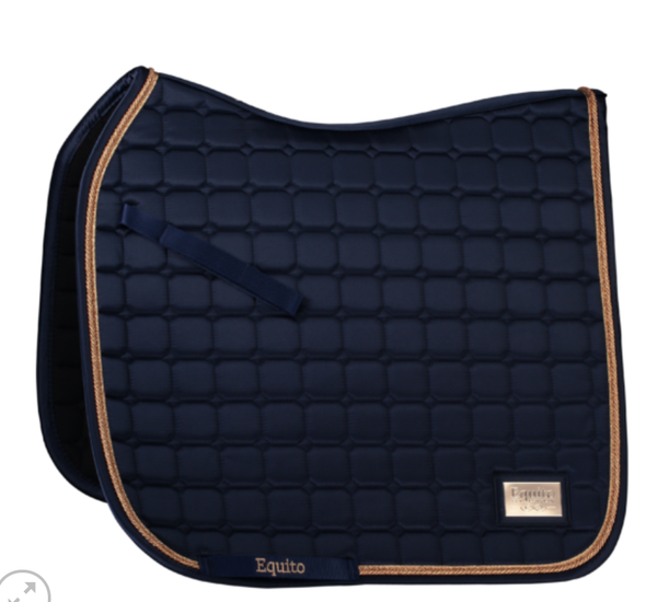 Equito Dressage Saddle Pad - Navy Rose Gold - Full