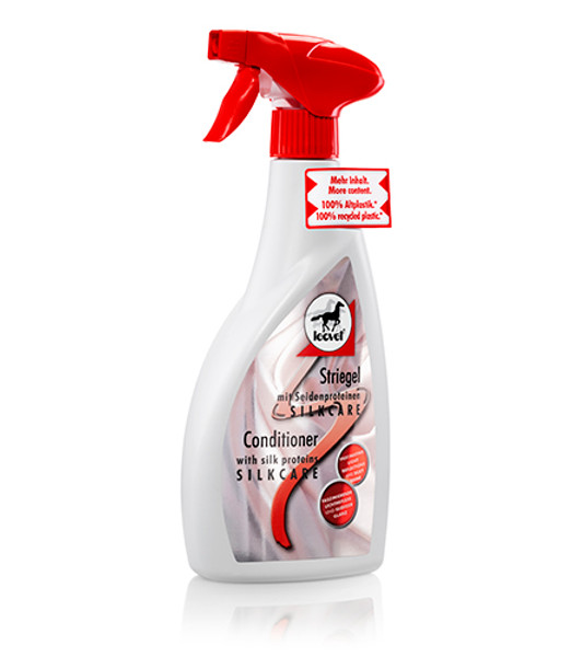 Leovet Silkcare Conditioner Spray

Silk Proteins bring fascinating light reflections.

Silk’s fascinating light reflections really let coat, mane and tail shine. SILKCARE Conditioner makes the hair dust- and dirt-repelling. Urine, manure spots and other encrustations can be easily brushed off even after days.