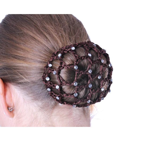 QHP Hair Accessories Hairnet

Large mesh hair net with many silver rhinestones.