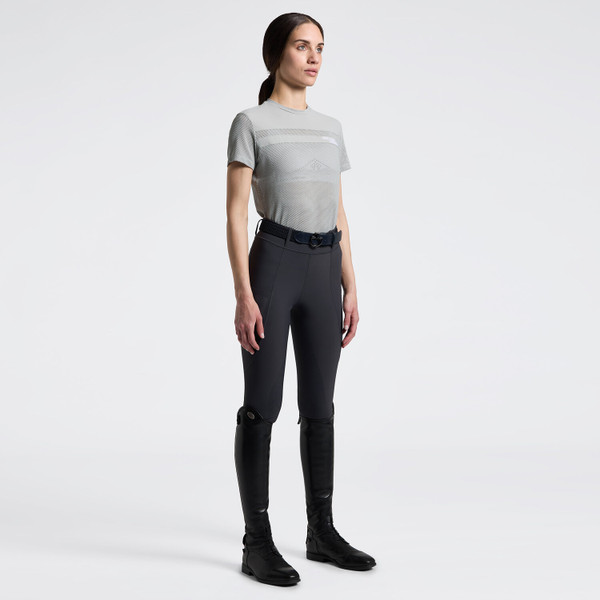 Cavalleria Toscana Women's Perforated Short Sleeve T-Shirt with Inserts