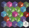 SPAIN (2015): TICS Social Networks- Sheet of 6- hexagon shapes