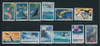 AUSTRALIAN ANTARCTIC TERRITORY (1973)- FOOD CHAIN & TRANSPORT DEFINITIVES - 12 VALUES- Whales, Dolphins, Aircraft