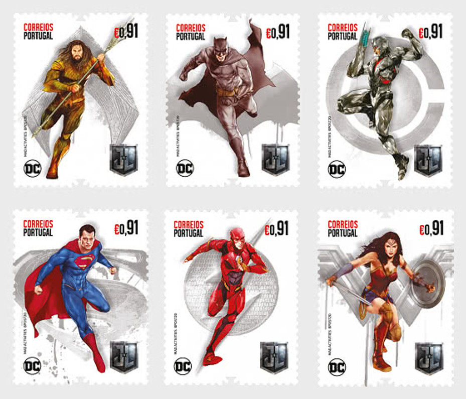 WHAT CAN SAVE THE WORLD NOW?  PORTUGAL HAS THE ANWER IN SIX STAMPS!  SUPERHEROES!