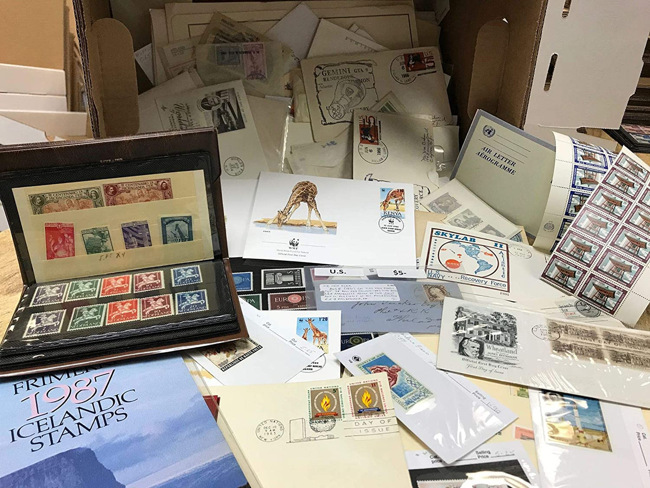 MYSTERY BOX- OVER 500 COVERS, STAMPS, PAGES-- GREAT MIX!