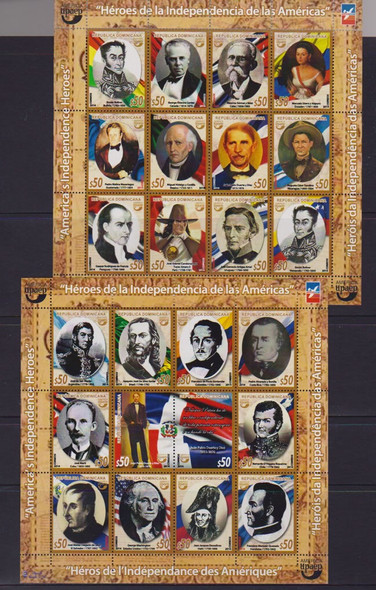 DOMINICAN REPUBLIC: UPAEP 2014 Heroes of Independence- Sheets of 12 (2)