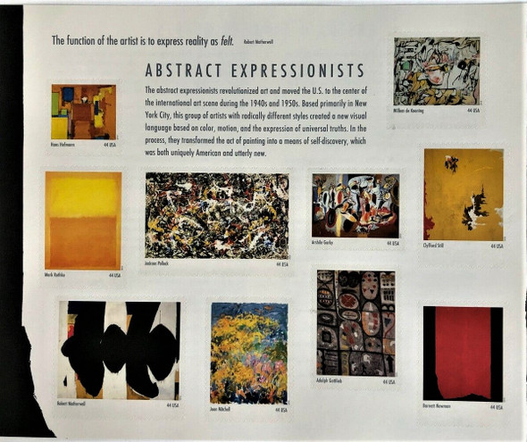 US (2010)- Abstract Art Sheet of 10v = #4444